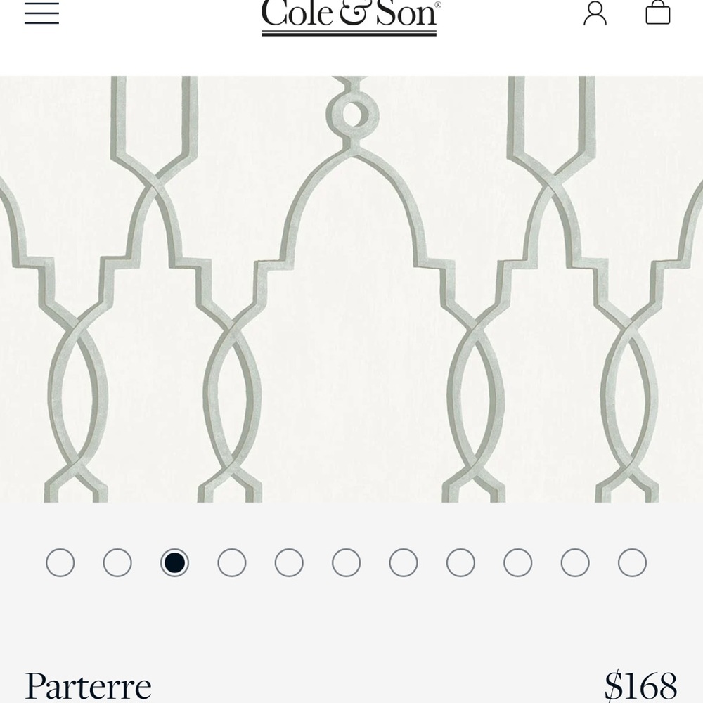 Cole & Son Parterre Wallpaper. French Grey. New